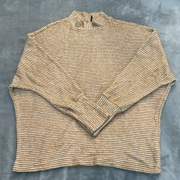 Urban Outfitters Out From Under Sweater - Orange Striped Mock Neck Knit - Size M - Picture 3 of 7